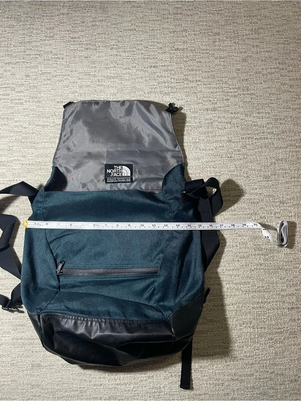 The North Face Navy Blue & Black Roll Top Messenger Bag Laptop Backpack
